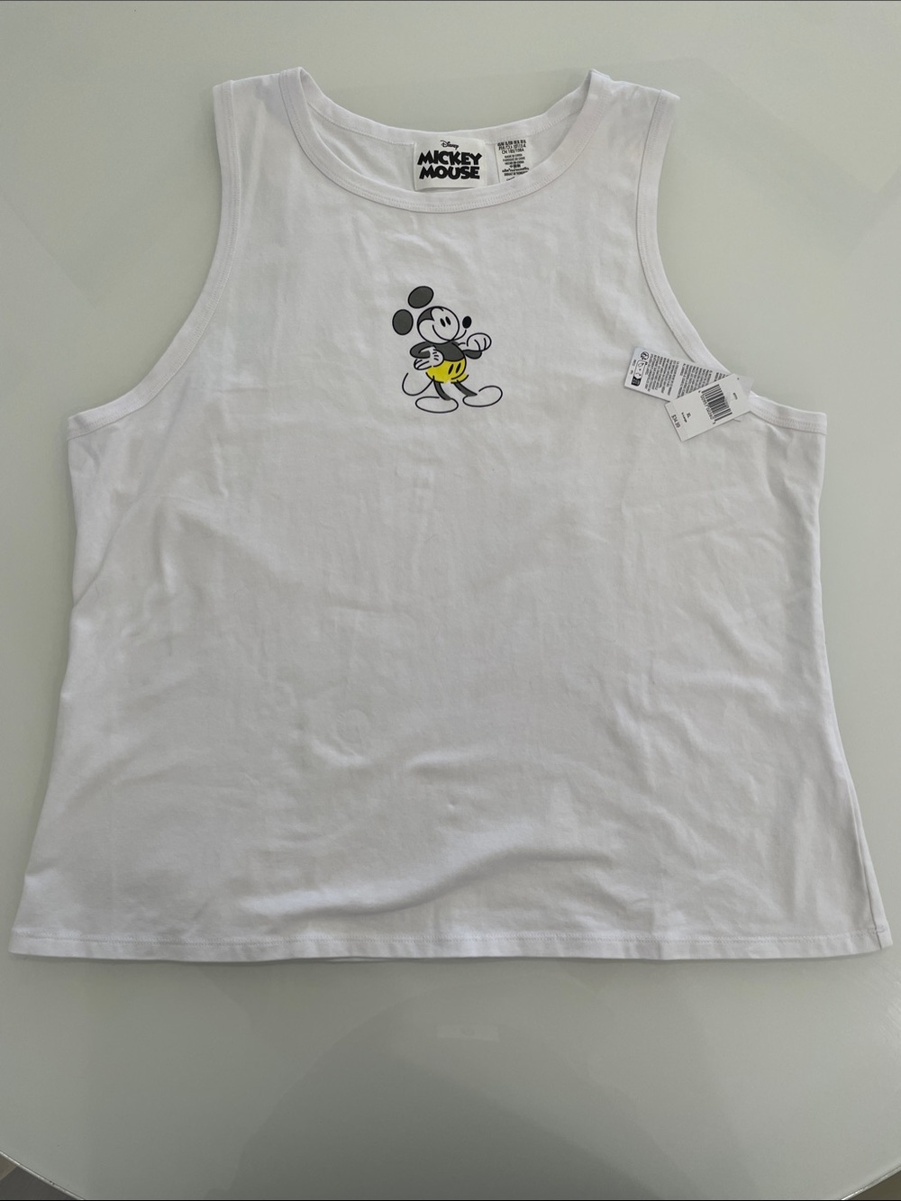 Disney White Women’s Tank Top with Small Mickey Graphic